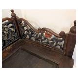 LL - Vintage Southeast Asian Carved Wood Storage Bench