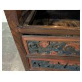 LL - Vintage Southeast Asian Carved Wood Storage Bench