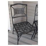 P - Pair of Metal Patio Chairs