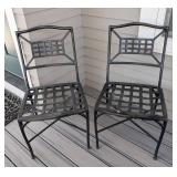 P - Pair of Metal Patio Chairs