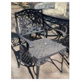 BY - Patio Table Set - Cast Iron Glass Top - 4 Chairs