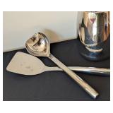 ML - Williams-Sonoma Stainless Steel Thermo-Clad 3 Qt Sauce Pan with Lid & Utensil Set - Italy