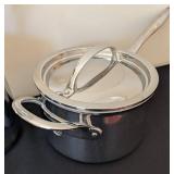 ML - Williams-Sonoma Stainless Steel Thermo-Clad 3 Qt Sauce Pan with Lid & Utensil Set - Italy