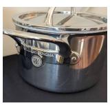ML - Williams-Sonoma Stainless Steel Thermo-Clad 3 Qt Sauce Pan with Lid & Utensil Set - Italy