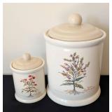 ML - Highmark Ceramic Canisters - Floral Botanical Pattern - 2-Piece Set