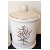 ML - Highmark Ceramic Canisters - Floral Botanical Pattern - 2-Piece Set