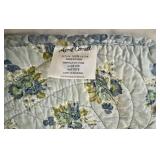 UBR1 - Queen Bed Frame Crackle Finish Blue Accents - Bedding Included