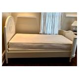 UBR2 - White French Style Twin Bed with Arched Footboard - Includes Bedding