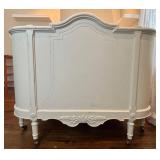 UBR2 - White French Style Twin Bed with Arched Footboard - Includes Bedding