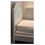 UBR2 - White French Style Twin Bed with Arched Footboard - Includes Bedding
