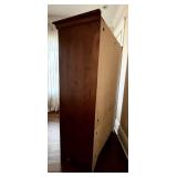 UBR2 - Armoire Wardrobe with Carved Crest - Vintage Wood Cabinet