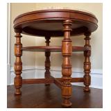 UP3 - Milling Road End Table - Travertine Top on Antique Pine Base