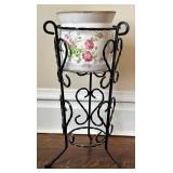 UP3 - Dracaena Warneckii Plant in 6” Pot on Decorative Iron Plant Stand