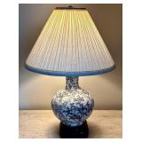 UBR2 - Pair of Porcelain Table Lamps with Fabric Shades