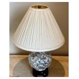 UBR2 - Pair of Porcelain Table Lamps with Fabric Shades
