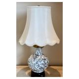 UBR2 - Pair of Porcelain Table Lamps with Fabric Shades