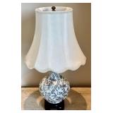 UBR2 - Pair of Porcelain Table Lamps with Fabric Shades