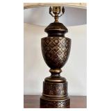 UBR3 - Bradburn Gallery Table Lamp - 27 in Tall - Ornate Patterned Base with Fabric Shade