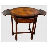 UBR1 - Oval End Table - Vintage with Drawer and Extendable Sides