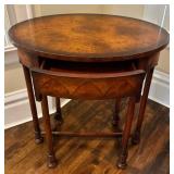UBR1 - Oval End Table - Vintage with Drawer and Extendable Sides