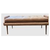 UBR1 - TOV Furniture Eileen Slub Velvet Bench - Pink Velvet with Gold Legs