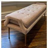 UBR1 - TOV Furniture Eileen Slub Velvet Bench - Pink Velvet with Gold Legs