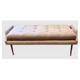 UBR1 - TOV Furniture Eileen Slub Velvet Bench - Pink Velvet with Gold Legs