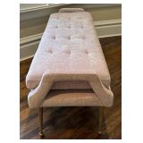 UBR1 - TOV Furniture Eileen Slub Velvet Bench - Pink Velvet with Gold Legs