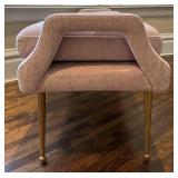UBR1 - TOV Furniture Eileen Slub Velvet Bench - Pink Velvet with Gold Legs