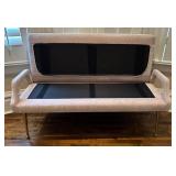 UBR1 - TOV Furniture Eileen Slub Velvet Bench - Pink Velvet with Gold Legs