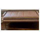 UBR1 - TOV Furniture Eileen Slub Velvet Bench - Pink Velvet with Gold Legs