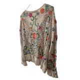 UBR1 - Peruvian Connection Embroidered Crochet Cardigan XL