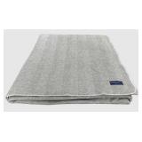 UBR1 - Faribault Mill Queen Blanket - Chevron Green/White