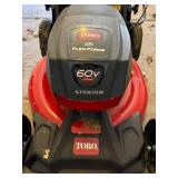 G - Toro 60V Flex-Force Recycler Lawn Mower with Two Lithium Battery Packs