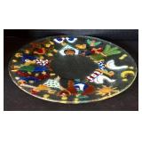 K - Campbell Forrtc Fused Glass Plate - Holiday Motif