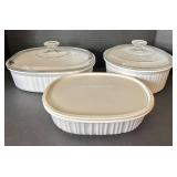 DR - CorningWare French White 3-Piece Covered Casserole Set