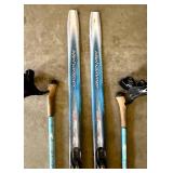 G - Madshus Nordic Cross Country Skis with Poles - Vintage Set
