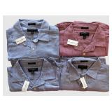 Banana Republic Linen Shirt Slim Fit of 4 (Blue x3, Red x1) Sizes L x3, M x1