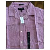 Banana Republic Linen Shirt Slim Fit of 4 (Blue x3, Red x1) Sizes L x3, M x1
