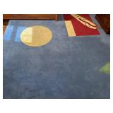 UBR3 - Airplane Circle and Triangle Pattern Rug - 129 in x 104 in