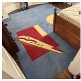 UBR3 - Airplane Circle and Triangle Pattern Rug - 129 in x 104 in