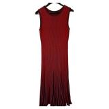 UBR1 - Peruvian Connection Sleeveless Knit Maxi Dress - Red and Black Stripes - XL