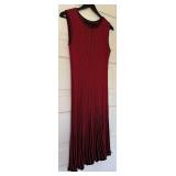 UBR1 - Peruvian Connection Sleeveless Knit Maxi Dress - Red and Black Stripes - XL