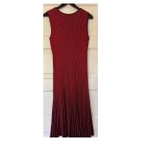 UBR1 - Peruvian Connection Sleeveless Knit Maxi Dress - Red and Black Stripes - XL