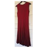 UBR1 - Peruvian Connection Sleeveless Knit Maxi Dress - Red and Black Stripes - XL
