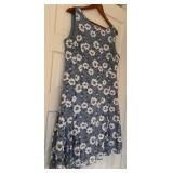 UBR1 - Adrianna Papell Floral Lace Sleeveless Dress - Blue/Gray, US 20