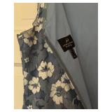 UBR1 - Adrianna Papell Floral Lace Sleeveless Dress - Blue/Gray, US 20