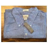 UBR1 - J.Crew Classic Irish Linen Short Sleeve Shirt M - Floral Print Slim Button-Down Shirt M