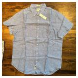 UBR1 - J.Crew Classic Irish Linen Short Sleeve Shirt M - Floral Print Slim Button-Down Shirt M