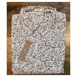 UBR1 - J.Crew Classic Irish Linen Short Sleeve Shirt M - Floral Print Slim Button-Down Shirt M
